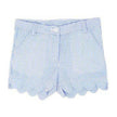 E-LAND KIDS BLUE WHITE GINGHAM SCALLOP GIRLS SHORTS