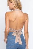 70’s Retro Boho Halter Tie Back Top