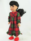 14.5 INCH DOLL: Red and Green Plaid Nightgown FOR WELLIE WISHERS