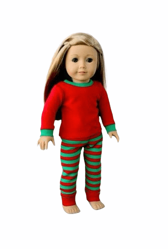 HOLIDAY CHRISTMAS STRIPED FAMILY DOLLS MATCHING PAJAMAS