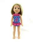 BLUE & PINK ANCHOR SWIMSUIT FOR WELLIE WISHERS & 14 Inch Doll