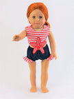 Red White Blue Nautical Starfish Swimsuit for American Girl Dolls