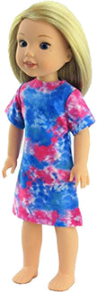 TYE DIE DRESS Bathing Suit Cover up -Fits 14 Inch Wellie Wisher