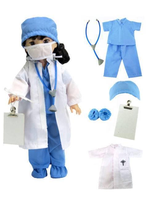 5pc MEDICAL SCRUBS UNIFORM FOR AMERICAN GIRL DOLLS