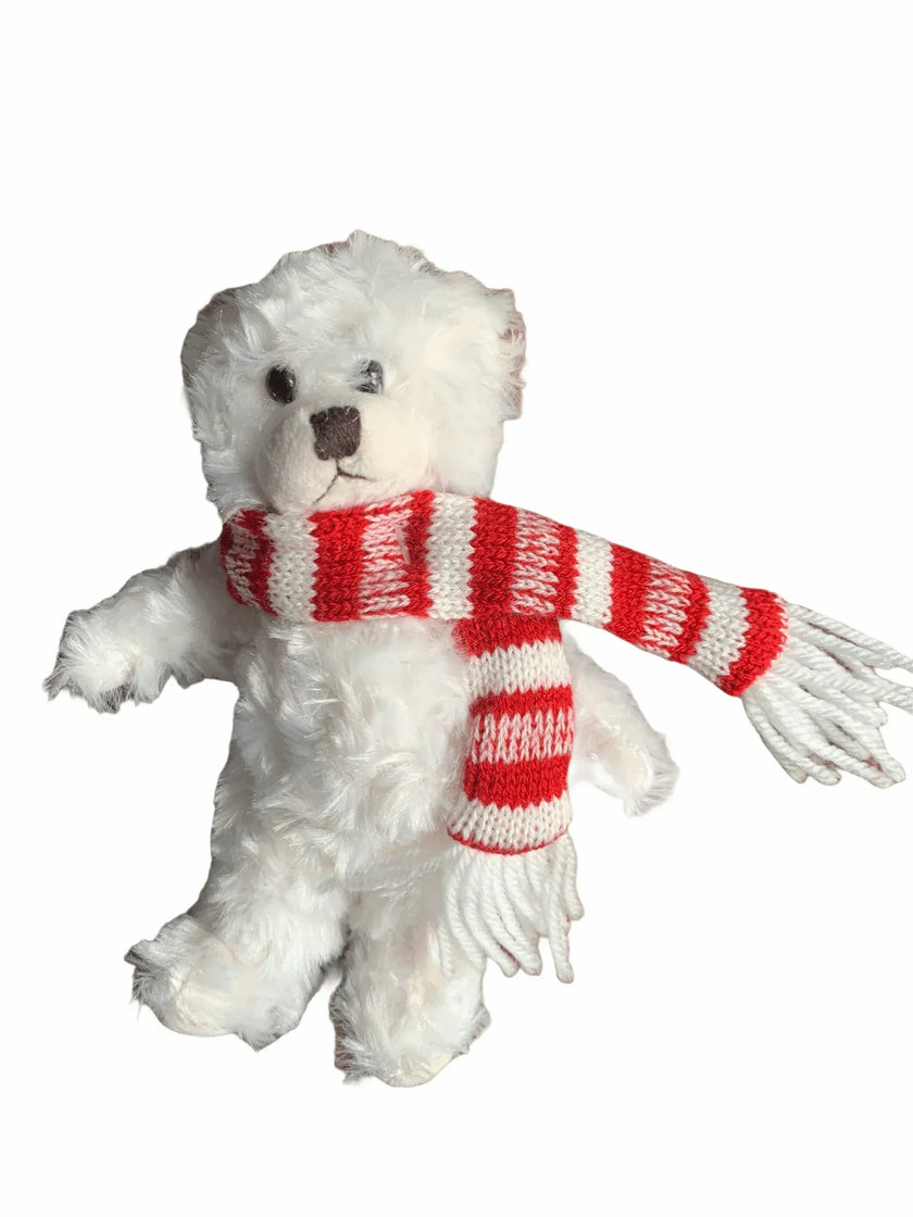 PLUSH HOLIDAY BEAR WITH SCARF or matching hat set for American Girl Dolls