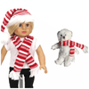 PLUSH HOLIDAY BEAR WITH SCARF or matching hat set for American Girl Dolls