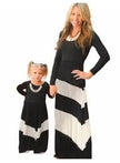 MOTHER & DAUGHTER MATCHING LONG SLEEVE GIRLS - ADULT CASUAL MAXI DRESS