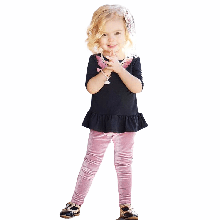 GIRL'S STRETCH VELVET COZY LEGGINGS