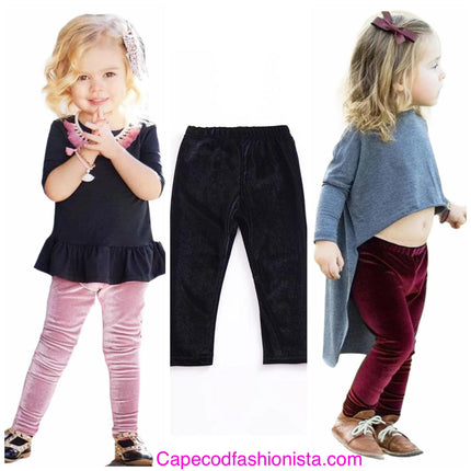 GIRL'S STRETCH VELVET COZY LEGGINGS