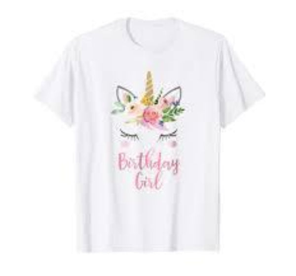 BIRTHDAY GIRL UNICORN TEES