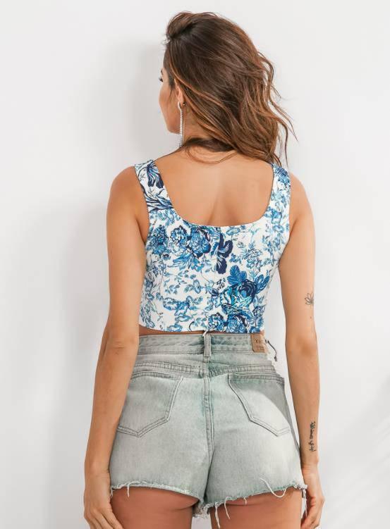 Floral Print Bustier