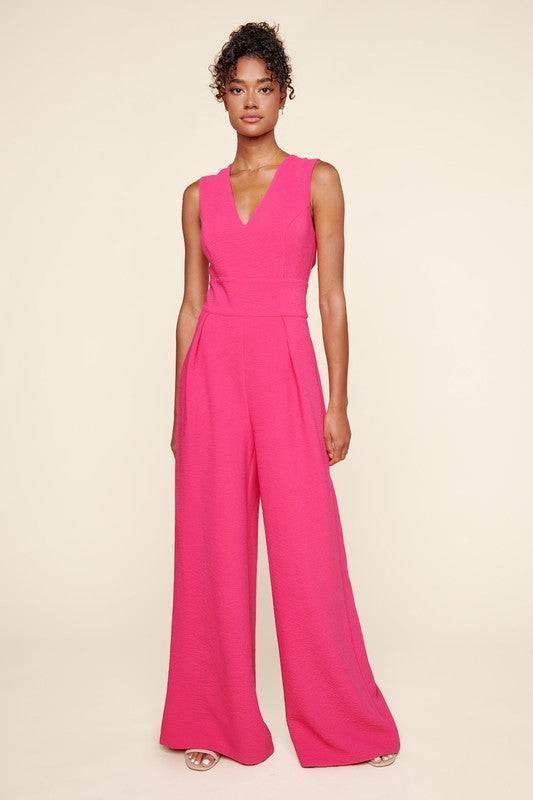 Larah Red Wide Leg Jumpsuit