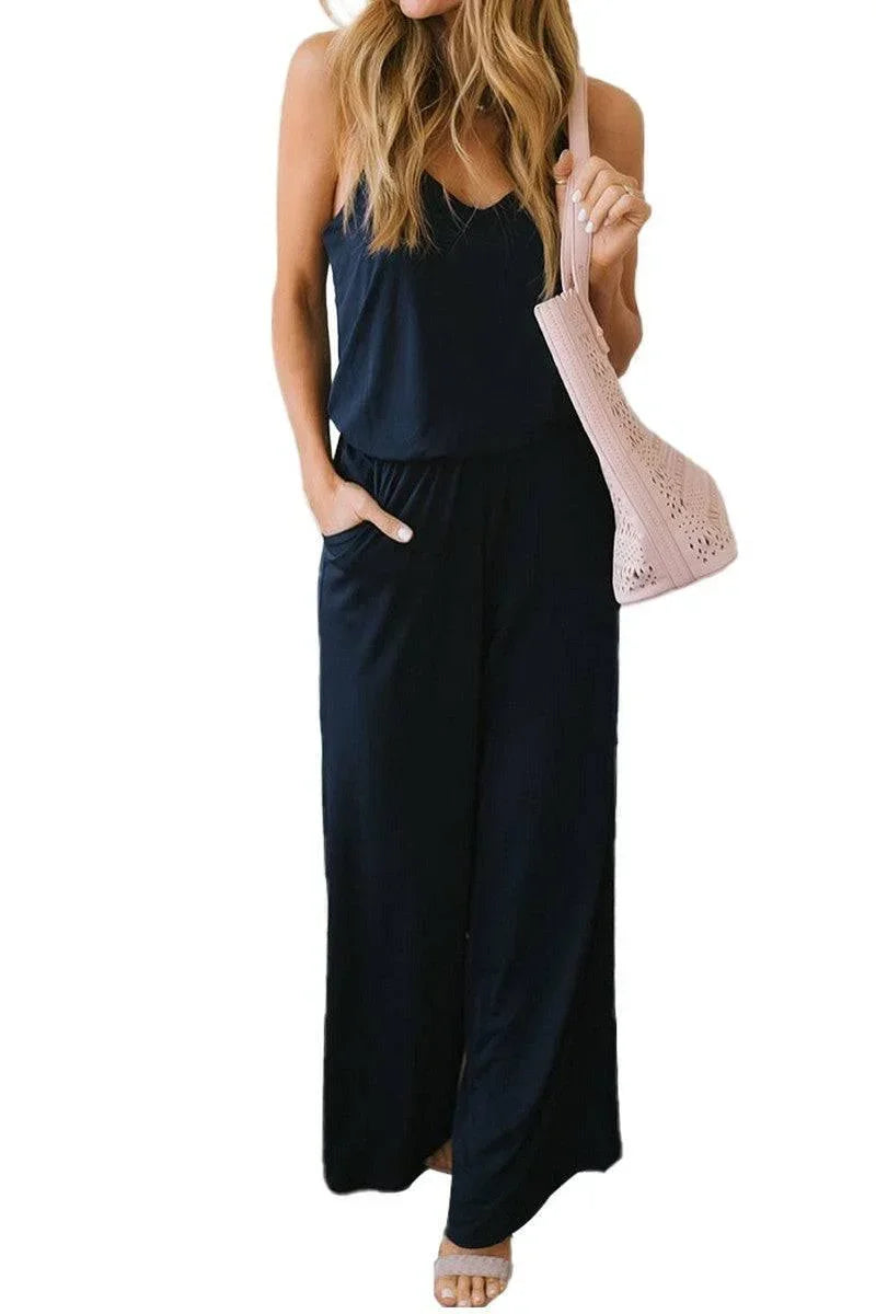 Savannah Spaghetti Strap Wide Leg Jumpsuits