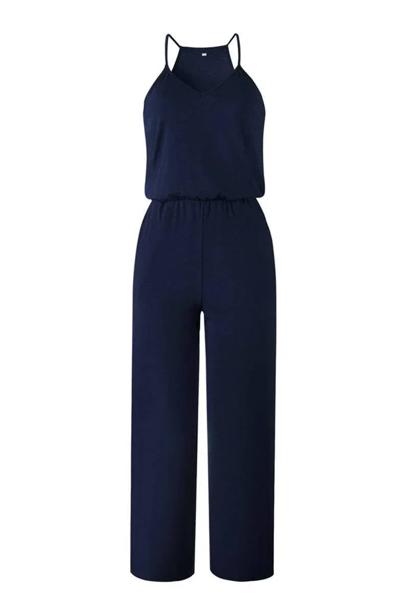 Savannah Spaghetti Strap Wide Leg Jumpsuits