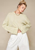 Barbara Mint Loose Fit Crop knit Oversized Sweater