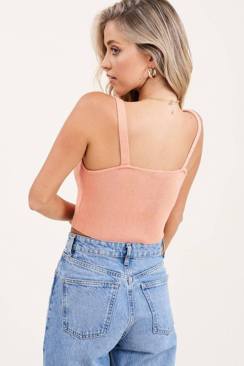 Ribbed Crop Knit Tank Top