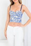 Floral Cropped Cami Corset Bustier Top