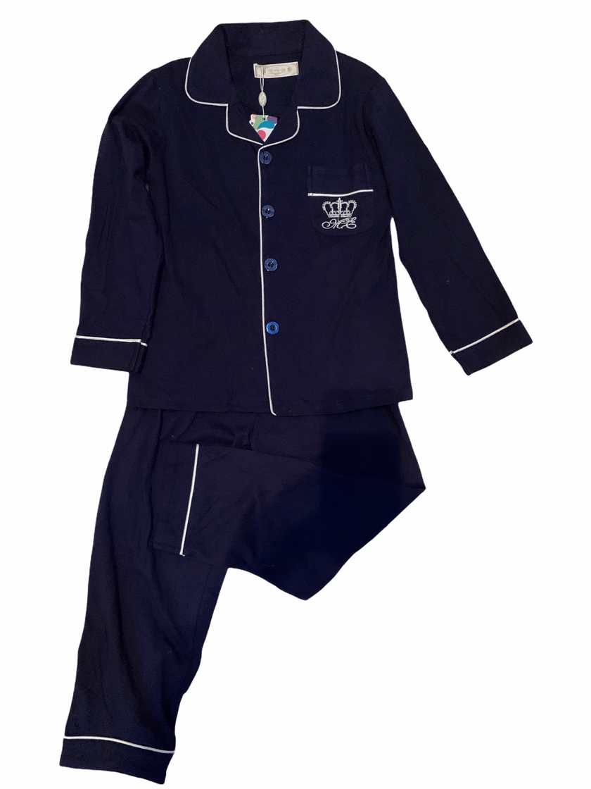 BUTTON DOWN MONOGRAM 2 PC MATCHING FAMILY PAJAMAS