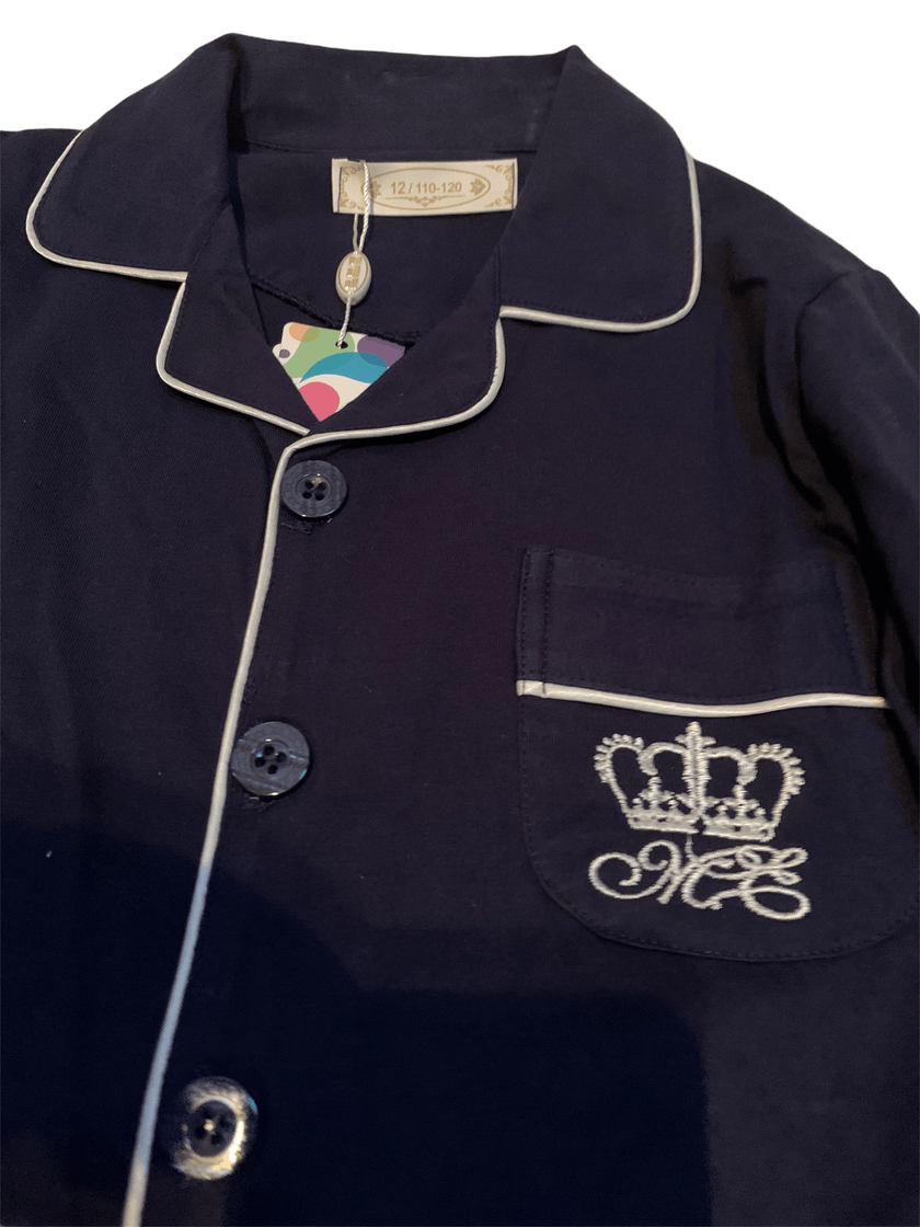 BUTTON DOWN MONOGRAM 2 PC MATCHING FAMILY PAJAMAS