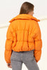 Women's Orange Cropped Puffer Jacket