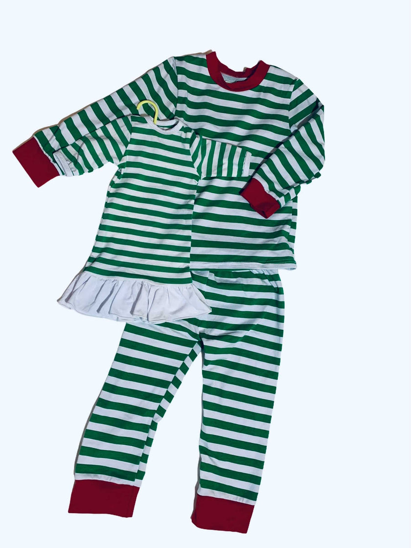 KIDS & DOLLS MATCHING STRIPED PAJAMA SET