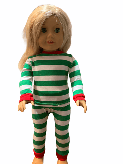 Matching Cotton Girl Doll Unisex Pajamas fits 18
