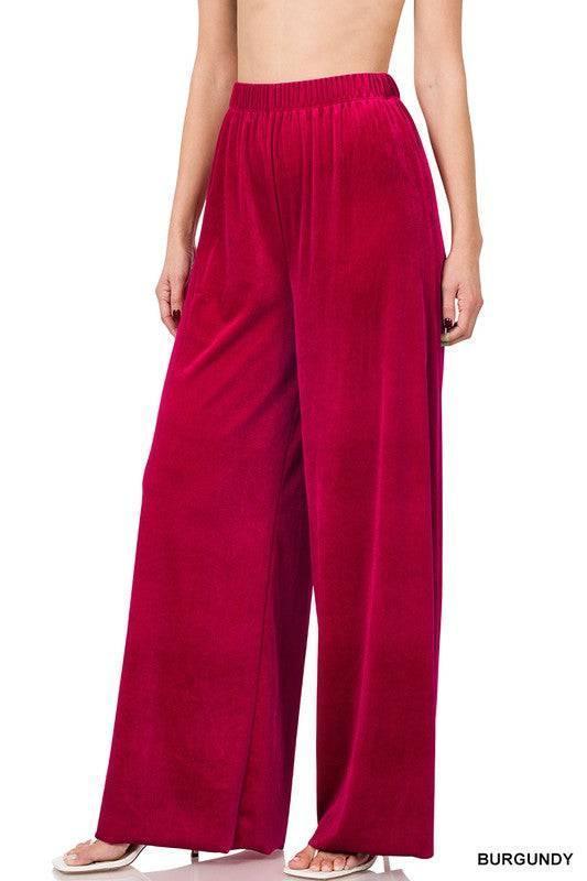 Super Soft Velvet Flare Palazzo Pants
