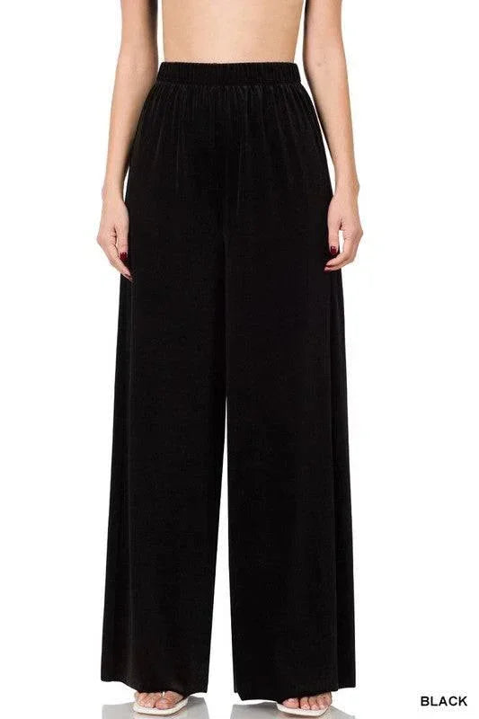 Super Soft Velvet Flare Palazzo Pants