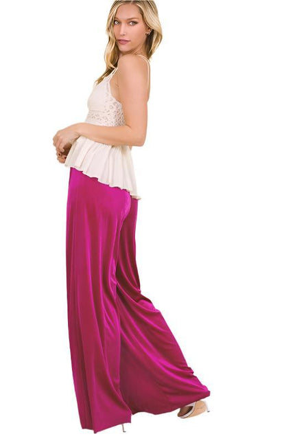 Super Soft Velvet Flare Palazzo Pants