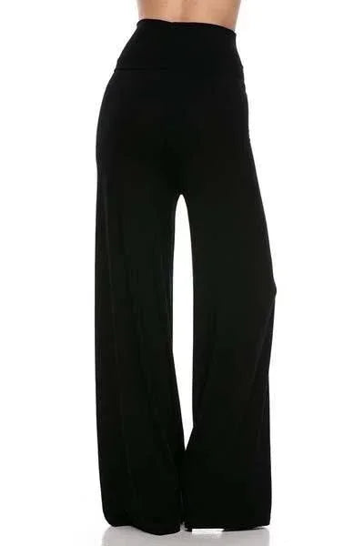High Rise Black Palazzo Pants with Pockets