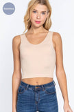 Reese Reversible V-Neck& Round Neck Seamless Crop Top