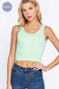 Reese Reversible V-Neck& Round Neck Seamless Crop Top