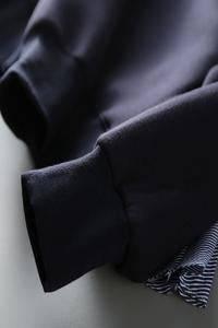 Woman's Navy Blue Long Sleeve Side Zip Pullover