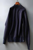 Woman's Navy Blue Long Sleeve Side Zip Pullover