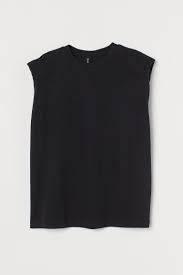 Women's Padded Shoulder Crew Neck Tee IN BLACK OR WHITE