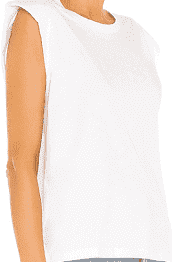 Women's Padded Shoulder Crew Neck Tee IN BLACK OR WHITE