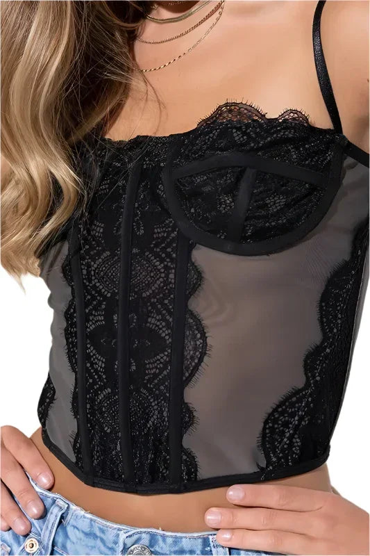 Charcoal Fitted Laced Corset