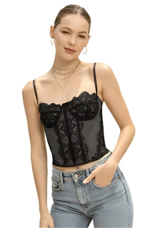 Charcoal Fitted Laced Corset