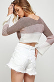 Long Sleeve Twisted Front Crop Top