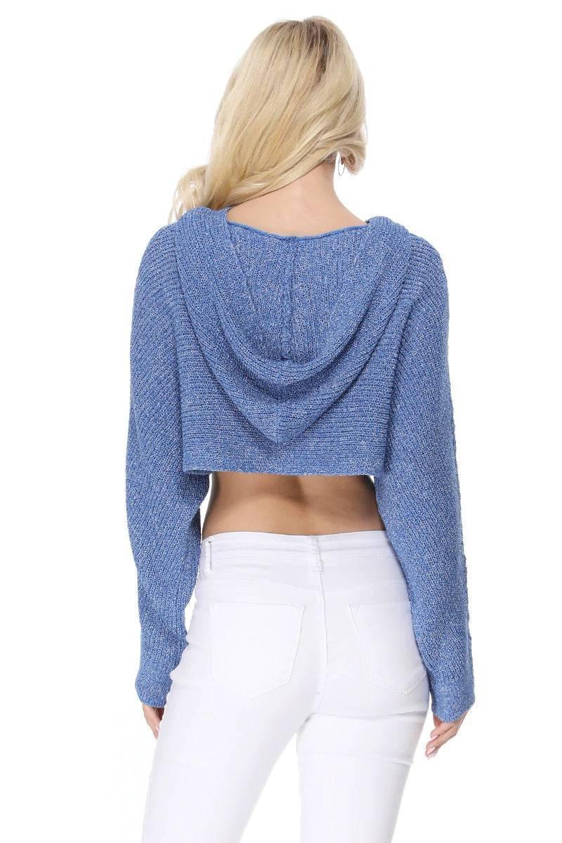Summer Knit Cropped Crochet knit Hoodie