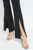 Women's Front Slit Flare Pants in BLACK OR CHARCOAL GRAY