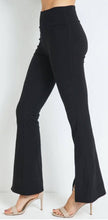 Women's Front Slit Flare Pants in BLACK OR CHARCOAL GRAY