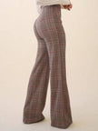 Meridith Cross Over High Waisted Plaid Pants