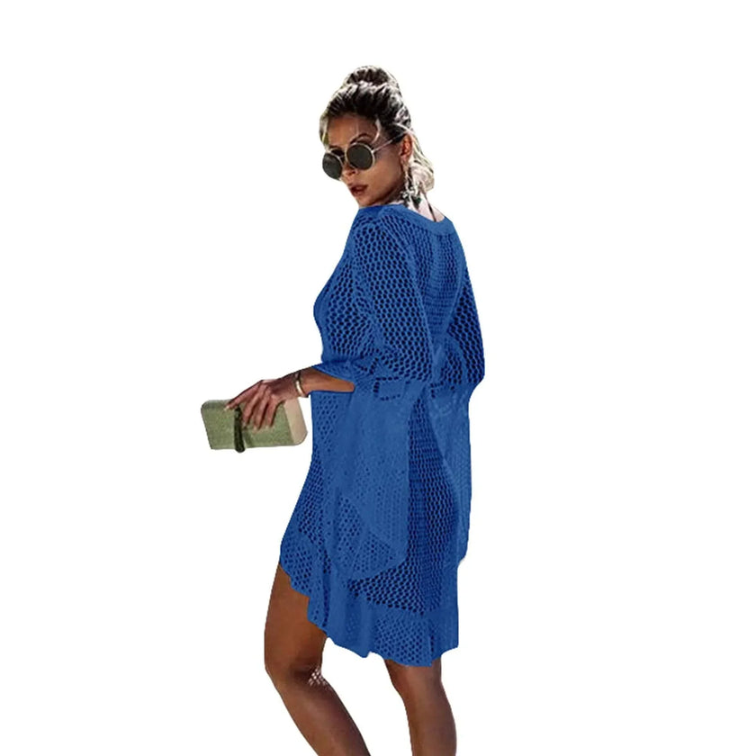 Women's CROCHET BELL SLEEVE Beach cover-up