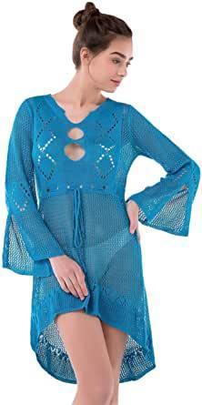 Women's CROCHET BELL SLEEVE Beach cover-up