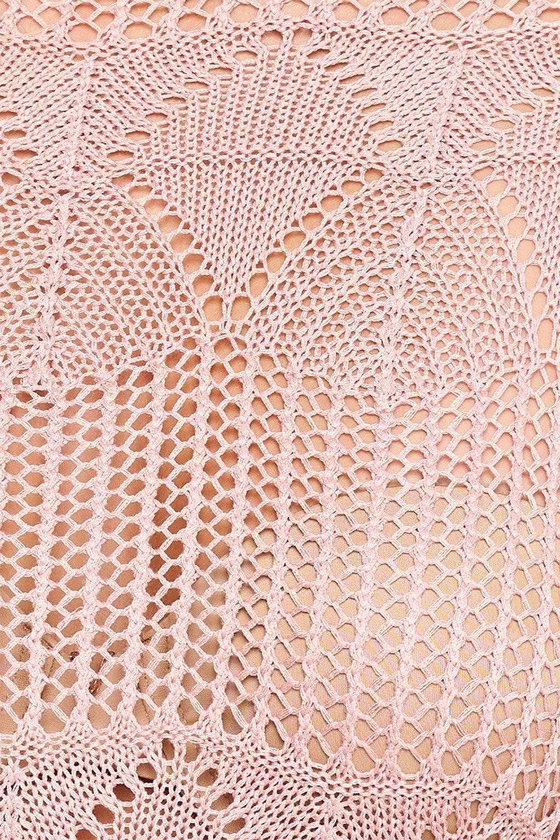 Lola's Lace Long Sleeve Crochet Crop Top