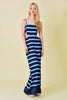 Sea Blue Escape to Saint Tropez Halter Cutout Fringe Maxi Dress