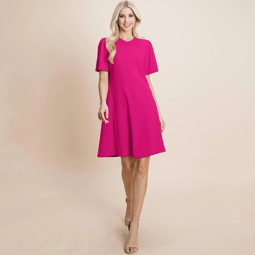 WOMENS A-line SHORT SLEEVE DRESS