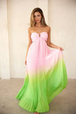 Radiant Elegance: Sweetheart Neck Pleated Maxi Halter Dress