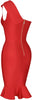 Woman's One Shoulder Bodycon Bandage Dress Mermaid Cocktail Midi Dresses